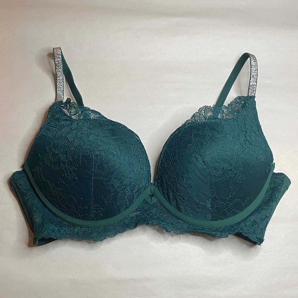 NWOT Honeydew Emerald Green Lace Push-Up Bra 34C